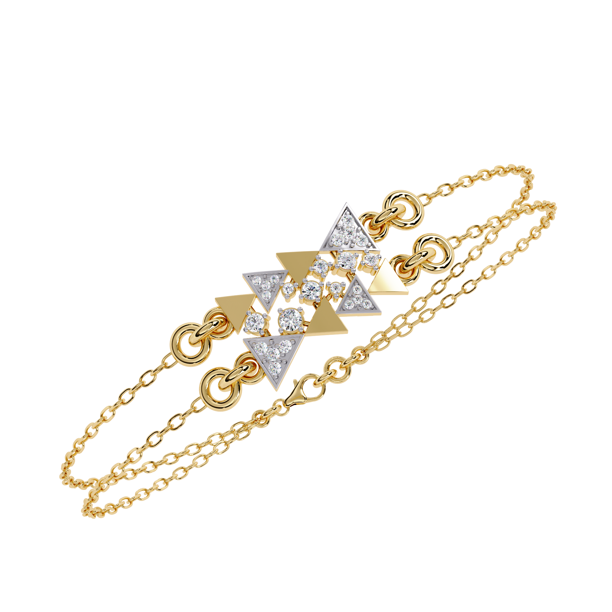 Solitairekart 0.29ct Tri-Angle Natural Diamond Bracelet-HI Color, VS-SI Clarity